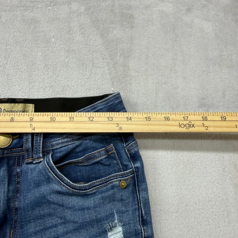 Democracy Jeans‎ Women's 4 Flare Boho Blue Distressed Ab Technology Casual Denim